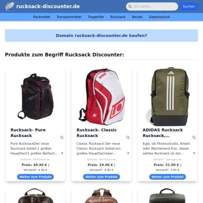 Screenshot rucksack-discounter.de