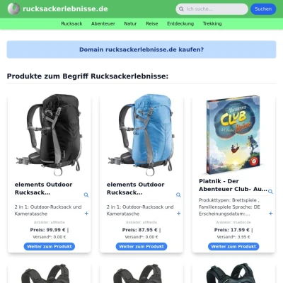 Screenshot rucksackerlebnisse.de