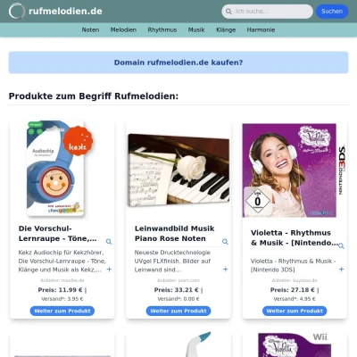Screenshot rufmelodien.de