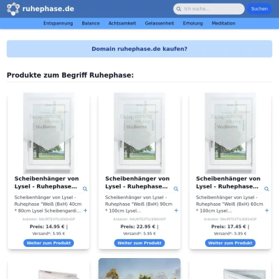 Screenshot ruhephase.de