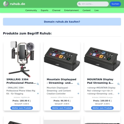 Screenshot ruhub.de