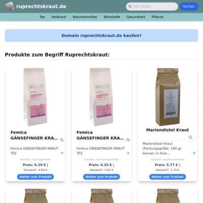 Screenshot ruprechtskraut.de