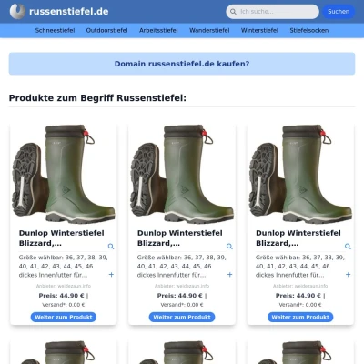 Screenshot russenstiefel.de