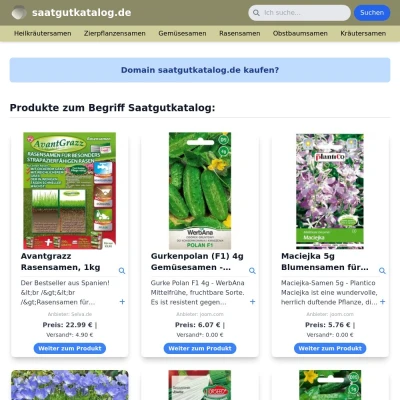 Screenshot saatgutkatalog.de