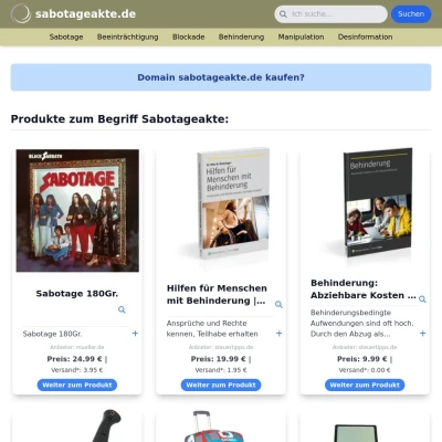 Screenshot sabotageakte.de