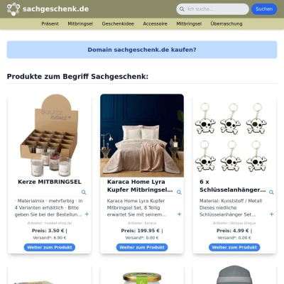 Screenshot sachgeschenk.de