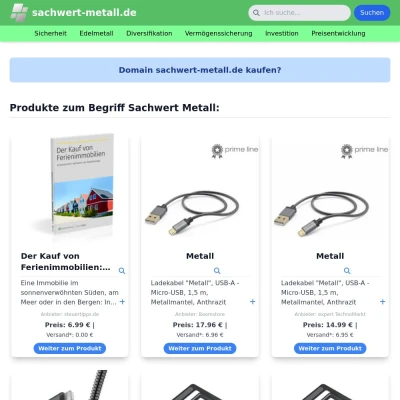 Screenshot sachwert-metall.de