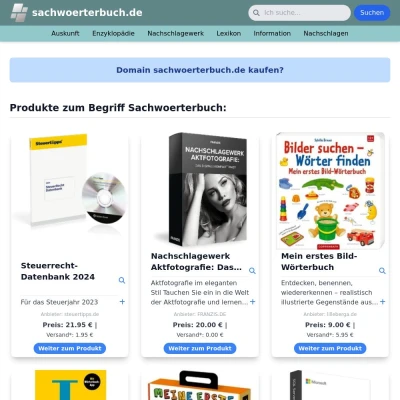 Screenshot sachwoerterbuch.de