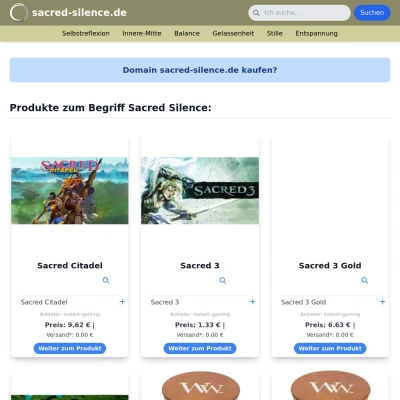 Screenshot sacred-silence.de