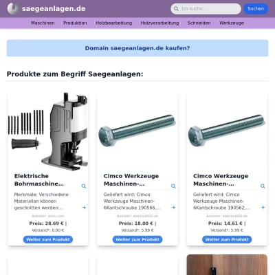 Screenshot saegeanlagen.de