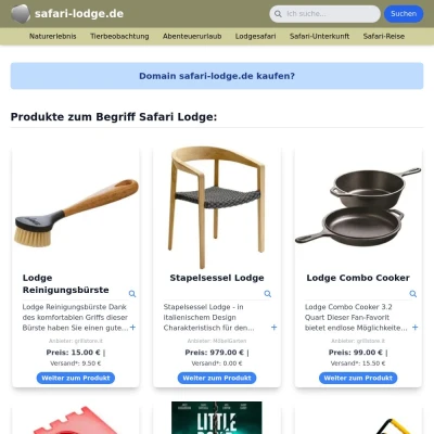 Screenshot safari-lodge.de