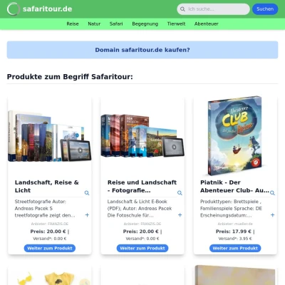 Screenshot safaritour.de