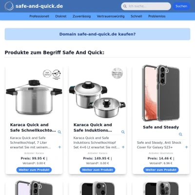Screenshot safe-and-quick.de