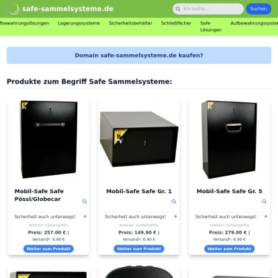 Screenshot safe-sammelsysteme.de