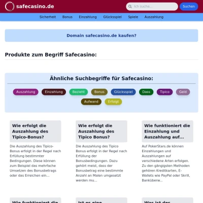 Screenshot safecasino.de