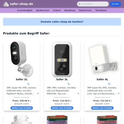 Screenshot safer-shop.de