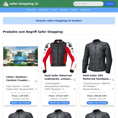 Screenshot safer-shopping.ch