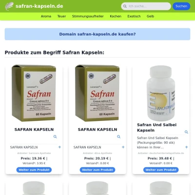 Screenshot safran-kapseln.de