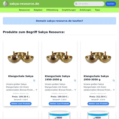 Screenshot sakya-resource.de