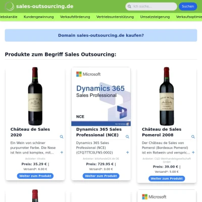 Screenshot sales-outsourcing.de