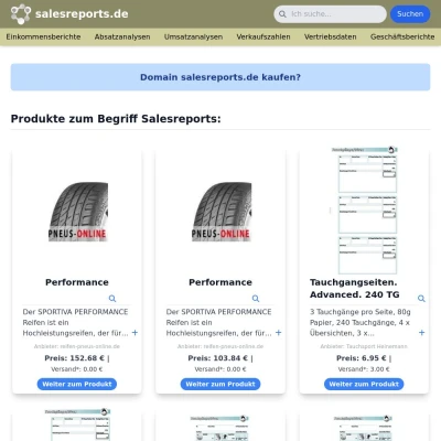 Screenshot salesreports.de