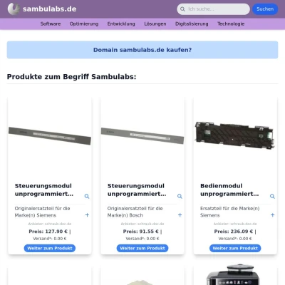 Screenshot sambulabs.de