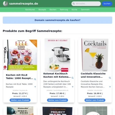 Screenshot sammelrezepte.de