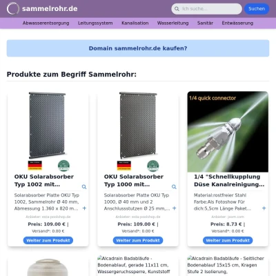 Screenshot sammelrohr.de