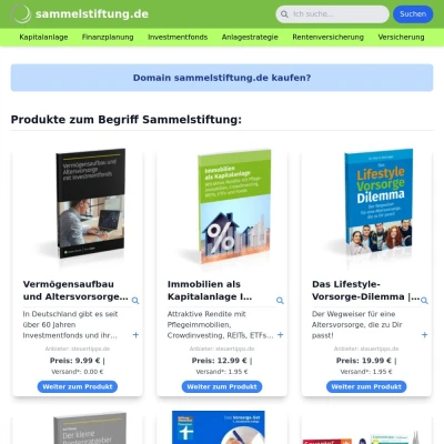 Screenshot sammelstiftung.de