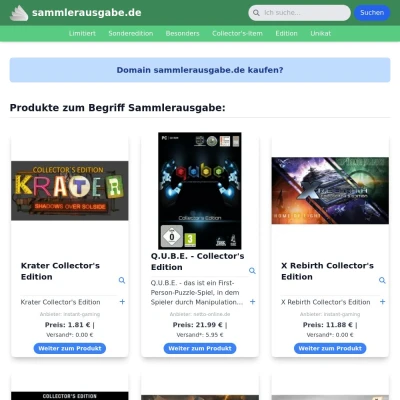 Screenshot sammlerausgabe.de