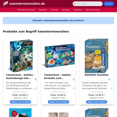 Screenshot sammlermineralien.de