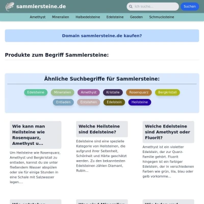 Screenshot sammlersteine.de