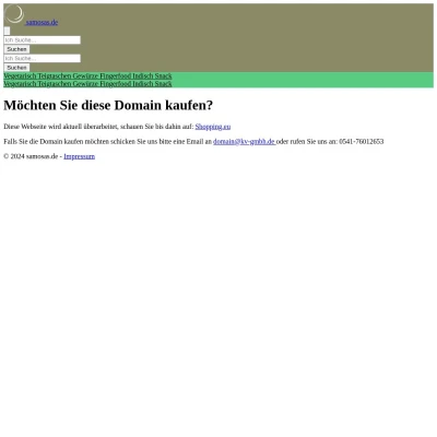 Screenshot samosas.de