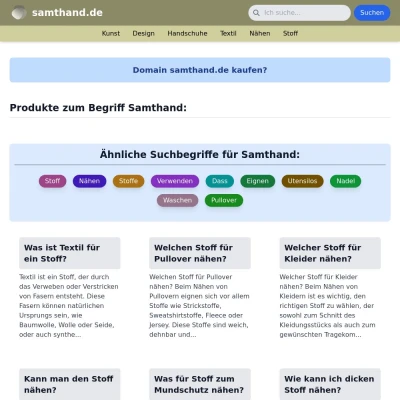 Screenshot samthand.de