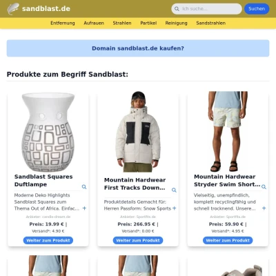 Screenshot sandblast.de
