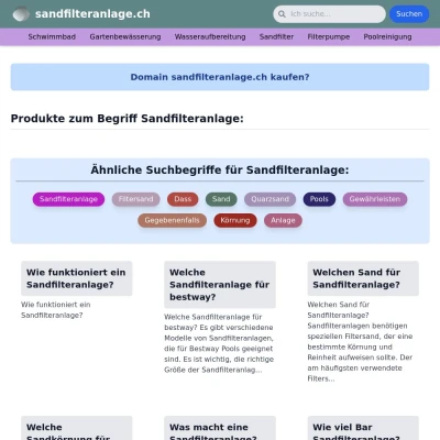 Screenshot sandfilteranlage.ch