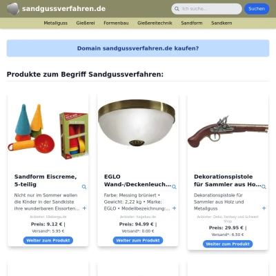 Screenshot sandgussverfahren.de