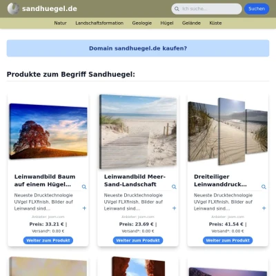 Screenshot sandhuegel.de