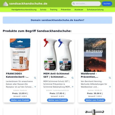 Screenshot sandsackhandschuhe.de
