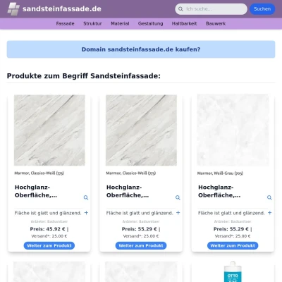 Screenshot sandsteinfassade.de