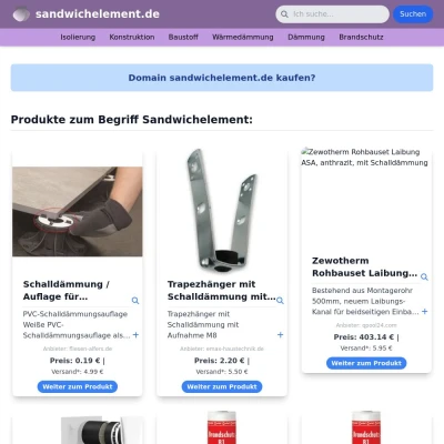 Screenshot sandwichelement.de