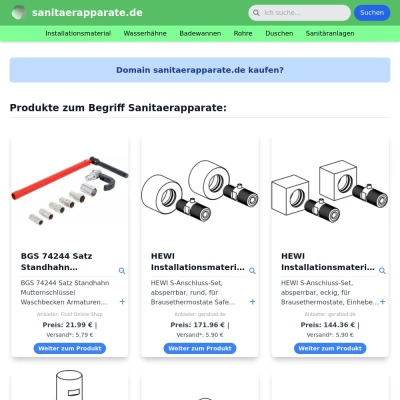 Screenshot sanitaerapparate.de