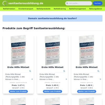 Screenshot sanitaeterausbildung.de