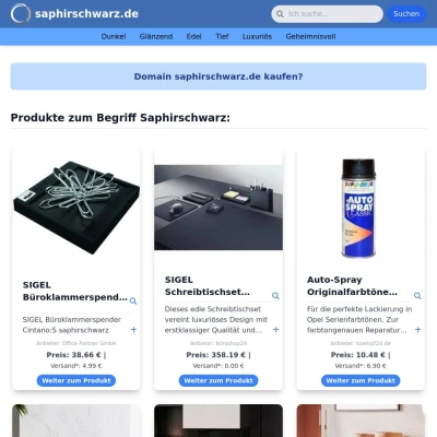 Screenshot saphirschwarz.de