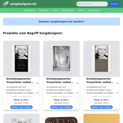 Screenshot sargdesigner.de