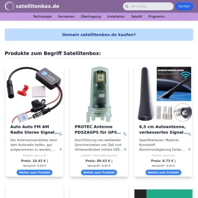 Screenshot satellitenbox.de