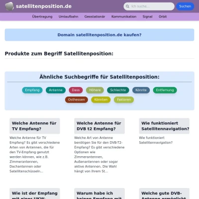 Screenshot satellitenposition.de