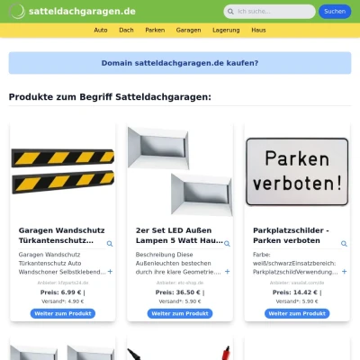 Screenshot satteldachgaragen.de