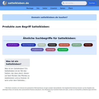 Screenshot sattelkloben.de