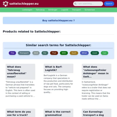 Screenshot sattelschlepper.eu